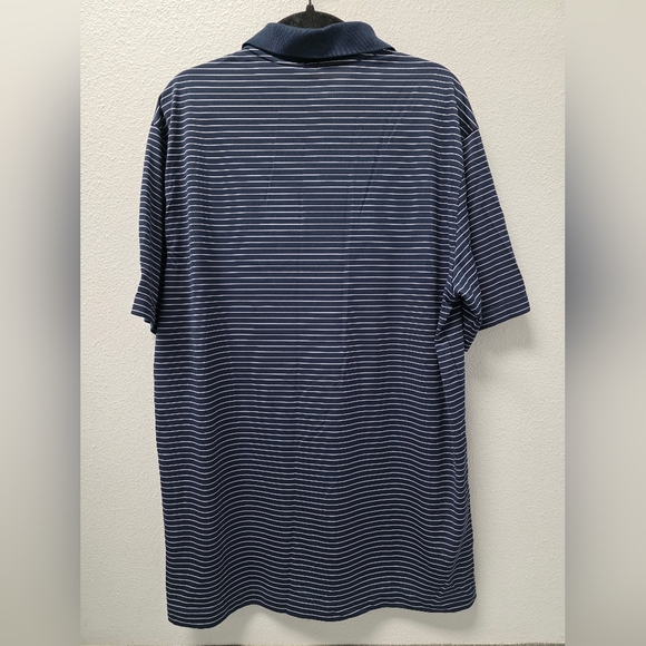 Men's Nike Golf Prefomance Dry Fit Navy Blue And White Shirt Size Medium - Picture 4 of 5